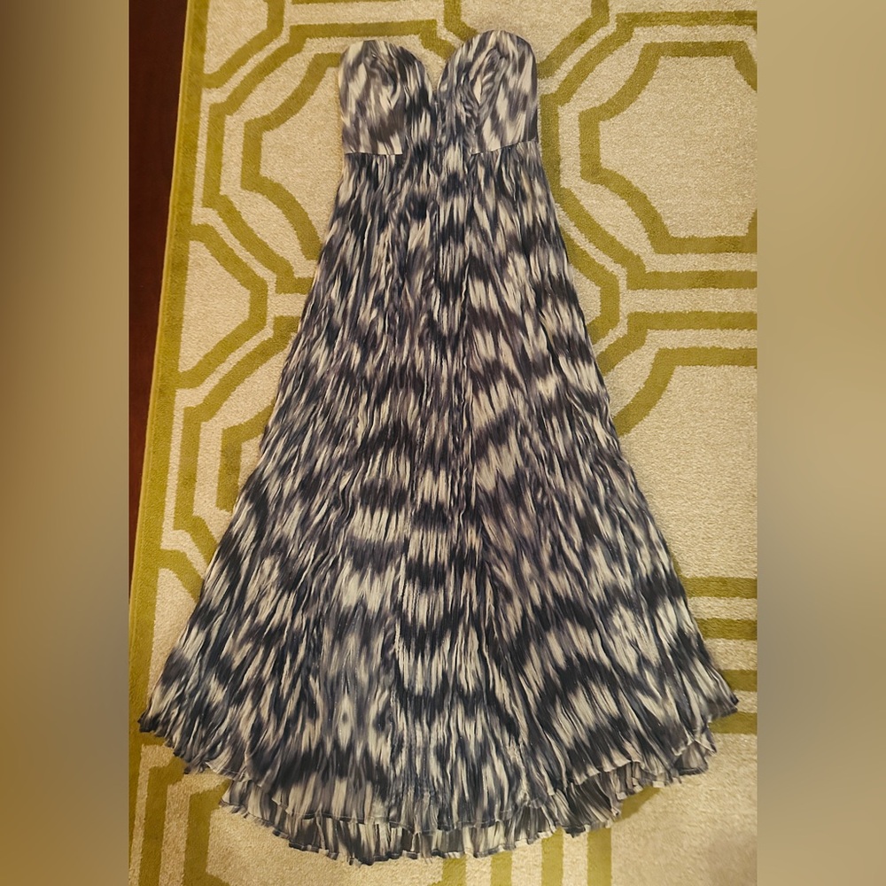 Kimchi Blue Black and White/Cream Strapless Maxi Dress